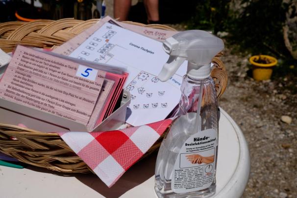 Verhaltensregeln Corona auf Hütten, Fotoshooting Priener Hütte
